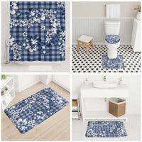 Hibiscus Pakala Cobalt Blue Royal Bathroom Set Tropical Floral Stylized LT01 - Polynesian Pride