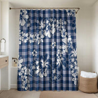 Hibiscus Pakala Cobalt Blue Royal Bathroom Set Tropical Floral Stylized LT01 Shower Curtain Only Blue - Polynesian Pride
