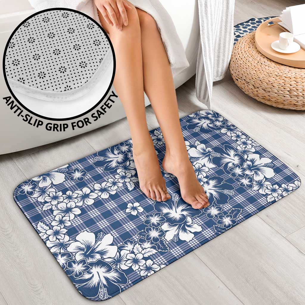 Hibiscus Pakala Cobalt Blue Royal Bathroom Set Tropical Floral Stylized LT01 - Polynesian Pride