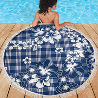 Hibiscus Pakala Cobalt Blue Royal Beach Blanket Tropical Floral Stylized LT01 - Polynesian Pride