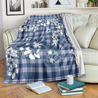 Hibiscus Pakala Cobalt Blue Royal Blanket Tropical Floral Stylized LT01 Blue - Polynesian Pride