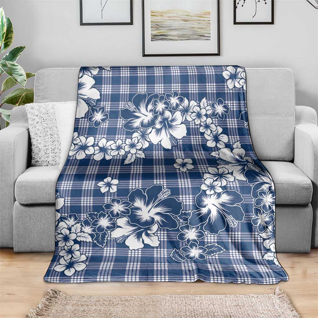 Hibiscus Pakala Cobalt Blue Royal Blanket Tropical Floral Stylized LT01 - Polynesian Pride