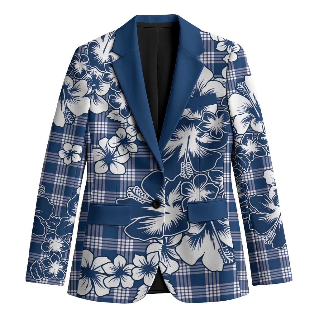 Hibiscus Pakala Cobalt Blue Royal Blazer Tropical Floral Stylized LT01 Unisex Blue - Polynesian Pride
