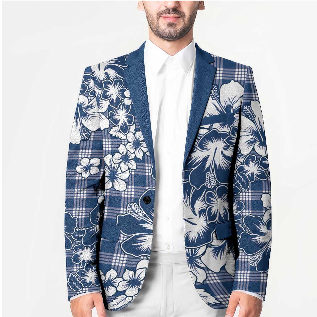 Hibiscus Pakala Cobalt Blue Royal Blazer Tropical Floral Stylized LT01 - Polynesian Pride