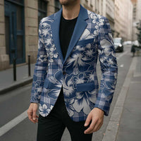 Hibiscus Pakala Cobalt Blue Royal Blazer Tropical Floral Stylized LT01 - Polynesian Pride