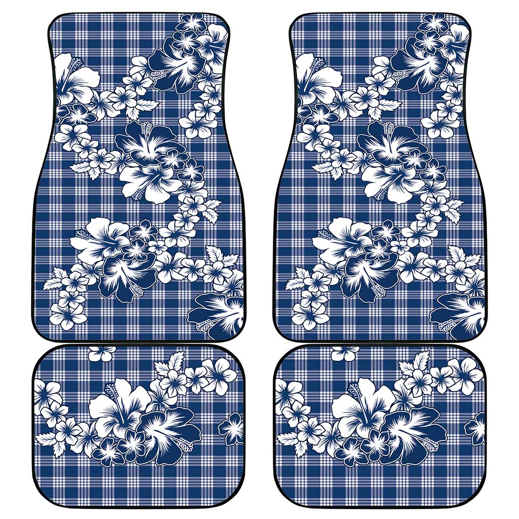 Hibiscus Pakala Cobalt Blue Royal Car Mats Tropical Floral Stylized LT01 - Polynesian Pride