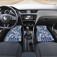 Hibiscus Pakala Cobalt Blue Royal Car Mats Tropical Floral Stylized LT01 Set 2pcs - Front Blue - Polynesian Pride