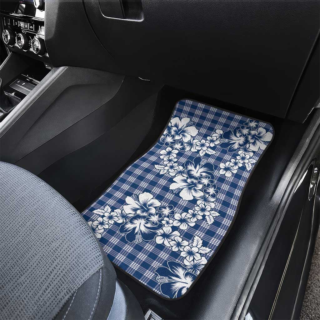 Hibiscus Pakala Cobalt Blue Royal Car Mats Tropical Floral Stylized LT01 - Polynesian Pride