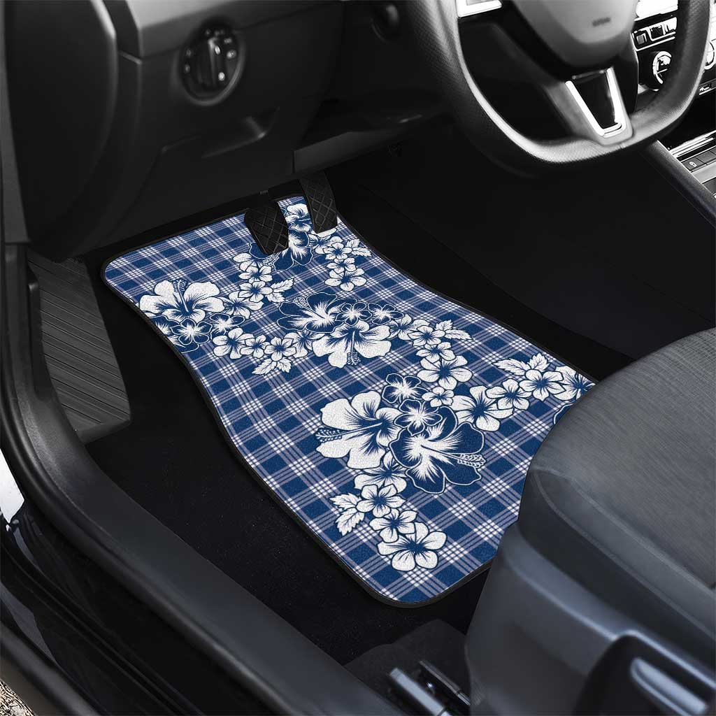 Hibiscus Pakala Cobalt Blue Royal Car Mats Tropical Floral Stylized LT01 - Polynesian Pride