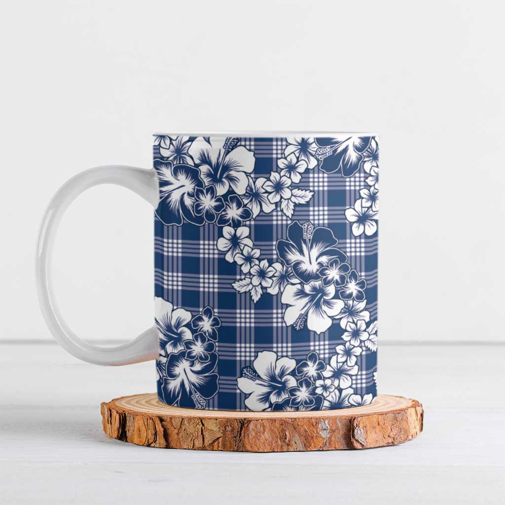 Hibiscus Pakala Cobalt Blue Royal Ceramic Mug Tropical Floral Stylized LT01 Blue - Polynesian Pride