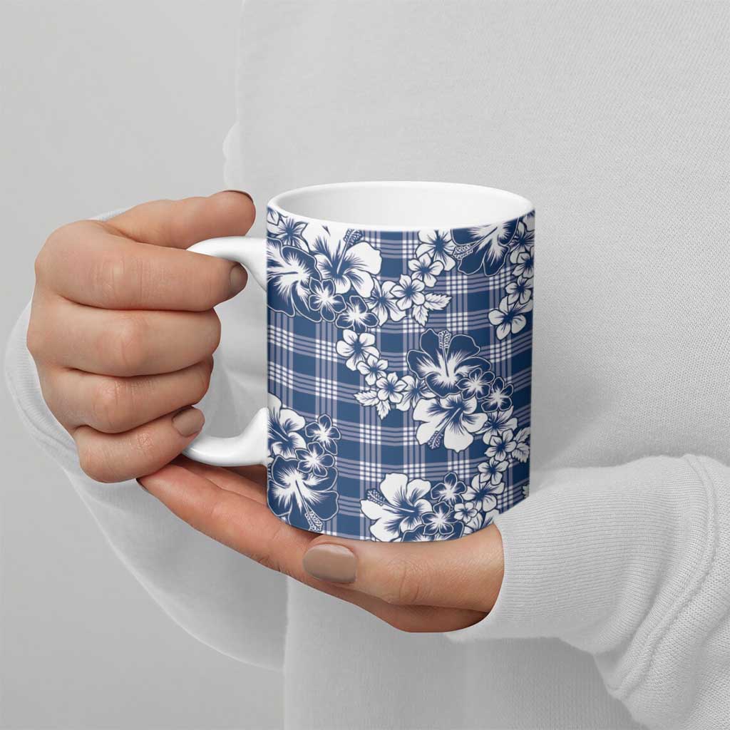 Hibiscus Pakala Cobalt Blue Royal Ceramic Mug Tropical Floral Stylized LT01 - Polynesian Pride