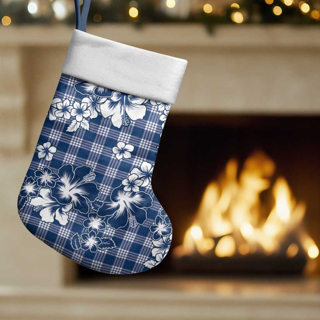 Hibiscus Pakala Cobalt Blue Royal Christmas Stocking Tropical Floral Stylized LT01 Set of 2 Blue - Polynesian Pride