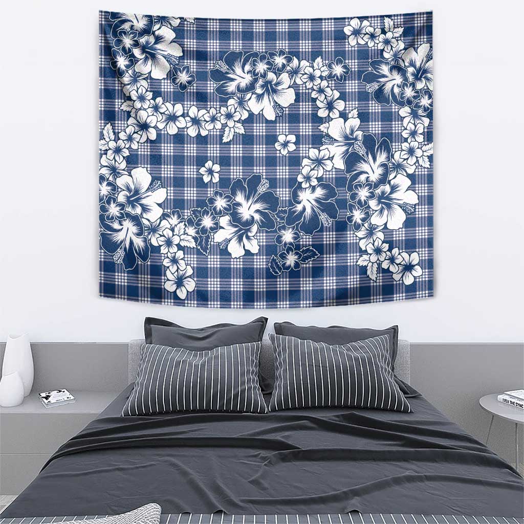 Hibiscus Pakala Cobalt Blue Royal Tapestry Tropical Floral Stylized LT01 - Polynesian Pride