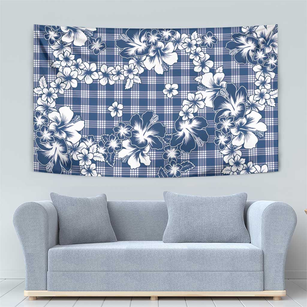 Hibiscus Pakala Cobalt Blue Royal Tapestry Tropical Floral Stylized LT01 - Polynesian Pride