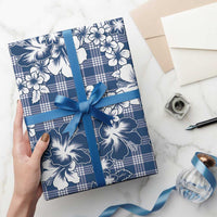 Hibiscus Pakala Cobalt Blue Royal Wrapping Paper Tropical Floral Stylized LT01 - Polynesian Pride