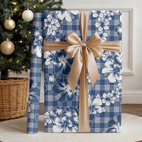 Hibiscus Pakala Cobalt Blue Royal Wrapping Paper Tropical Floral Stylized LT01 - Polynesian Pride