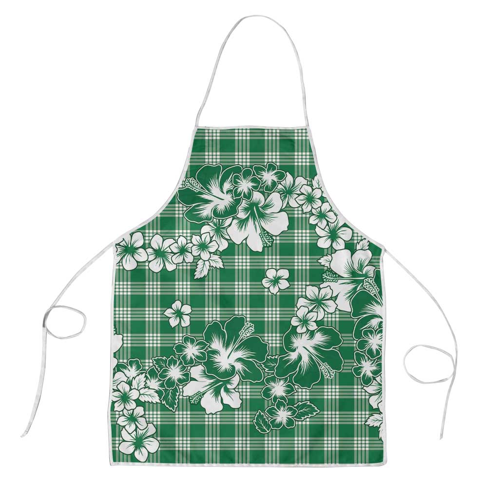 Hibiscus Pakala Emerald Green Apron Tropical Floral Stylized LT01 Green - Polynesian Pride