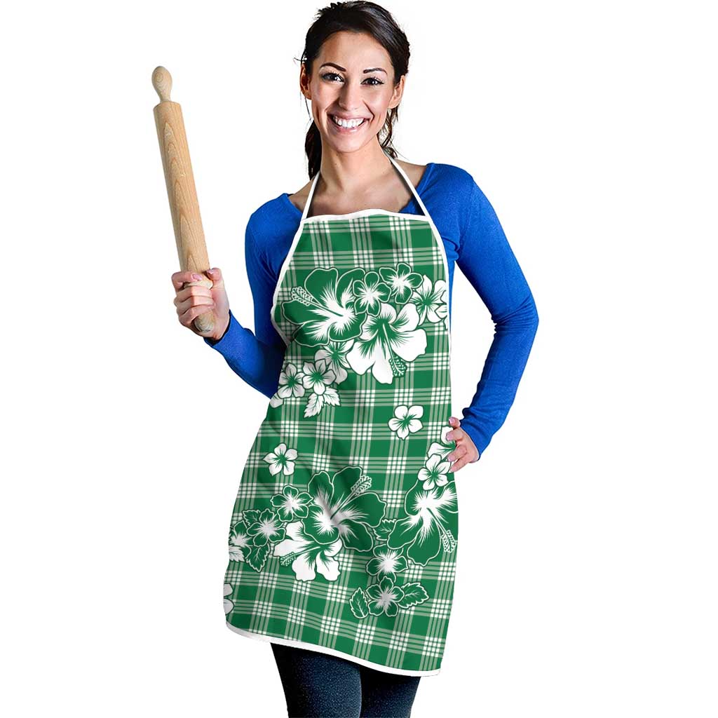 Hibiscus Pakala Emerald Green Apron Tropical Floral Stylized LT01 - Polynesian Pride
