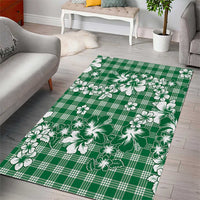 Hibiscus Pakala Emerald Green Area Rug Tropical Floral Stylized LT01 - Polynesian Pride