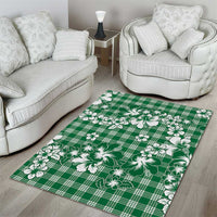 Hibiscus Pakala Emerald Green Area Rug Tropical Floral Stylized LT01 - Polynesian Pride
