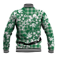 Hibiscus Pakala Emerald Green Baseball Jacket Tropical Floral Stylized LT01 - Polynesian Pride