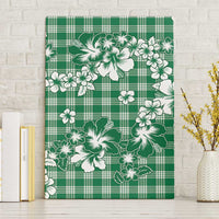 Hibiscus Pakala Emerald Green Canvas Wall Art Tropical Floral Stylized LT01 Without Frame Green - Polynesian Pride