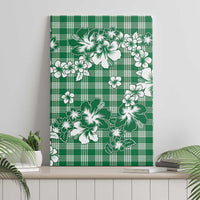 Hibiscus Pakala Emerald Green Canvas Wall Art Tropical Floral Stylized LT01 - Polynesian Pride