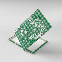 Hibiscus Pakala Emerald Green Canvas Wall Art Tropical Floral Stylized LT01 With Frame Green - Polynesian Pride