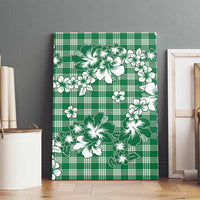 Hibiscus Pakala Emerald Green Canvas Wall Art Tropical Floral Stylized LT01 - Polynesian Pride