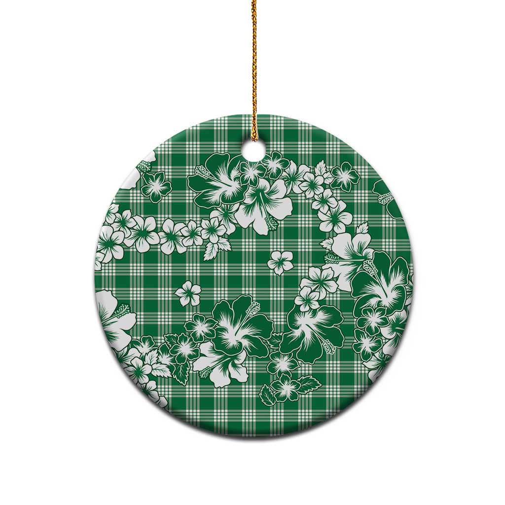 Hibiscus Pakala Emerald Green Ceramic Ornament Tropical Floral Stylized LT01 - Polynesian Pride