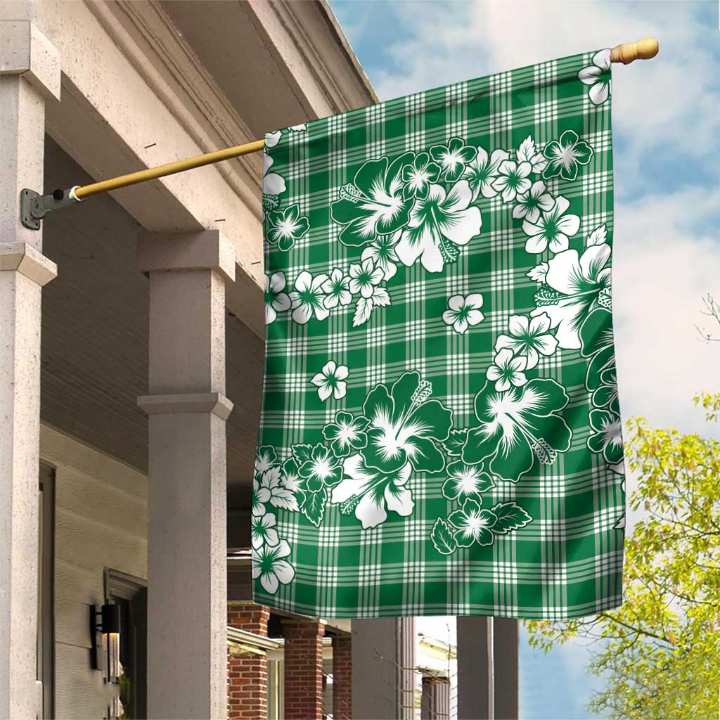 Hibiscus Pakala Emerald Green Garden Flag Tropical Floral Stylized LT01 House Flag Green - Polynesian Pride