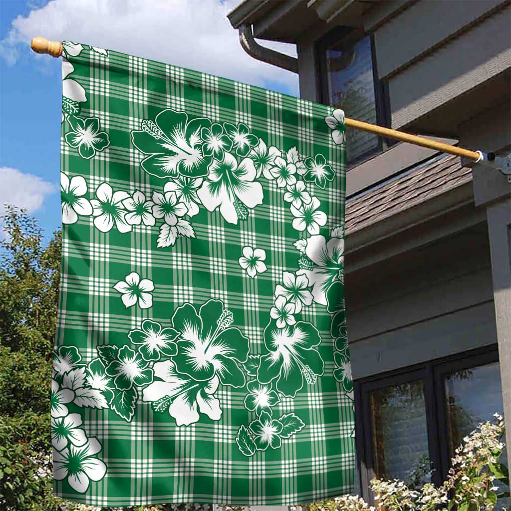 Hibiscus Pakala Emerald Green Garden Flag Tropical Floral Stylized LT01 - Polynesian Pride