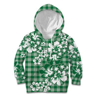 Hibiscus Pakala Emerald Green Kid Hoodie Tropical Floral Stylized LT01 Hoodie Green - Polynesian Pride