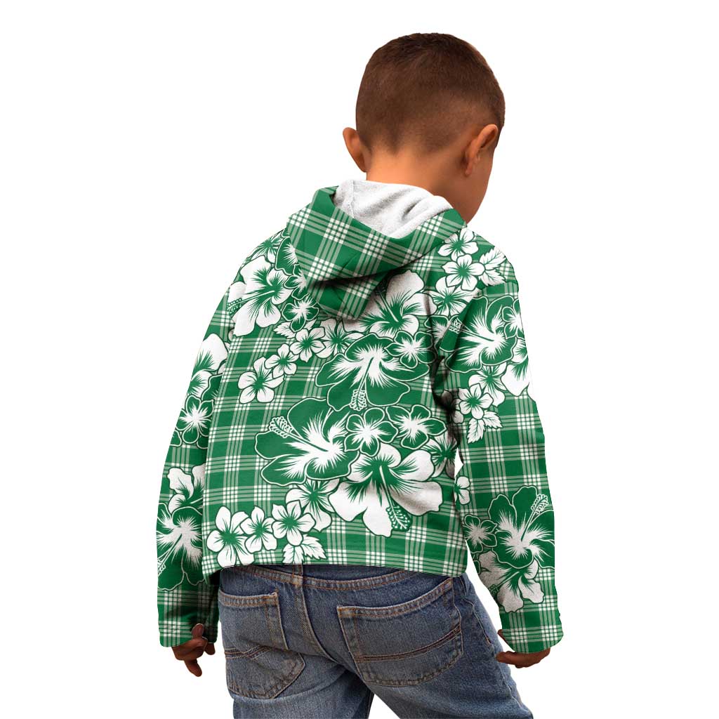 Hibiscus Pakala Emerald Green Kid Hoodie Tropical Floral Stylized LT01 - Polynesian Pride