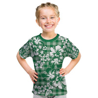 Hibiscus Pakala Emerald Green Kid T Shirt Tropical Floral Stylized LT01 Green - Polynesian Pride