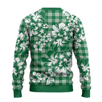 Hibiscus Pakala Emerald Green Ugly Christmas Sweater Tropical Floral Stylized LT01 - Polynesian Pride