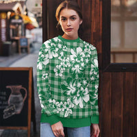 Hibiscus Pakala Emerald Green Ugly Christmas Sweater Tropical Floral Stylized LT01 - Polynesian Pride