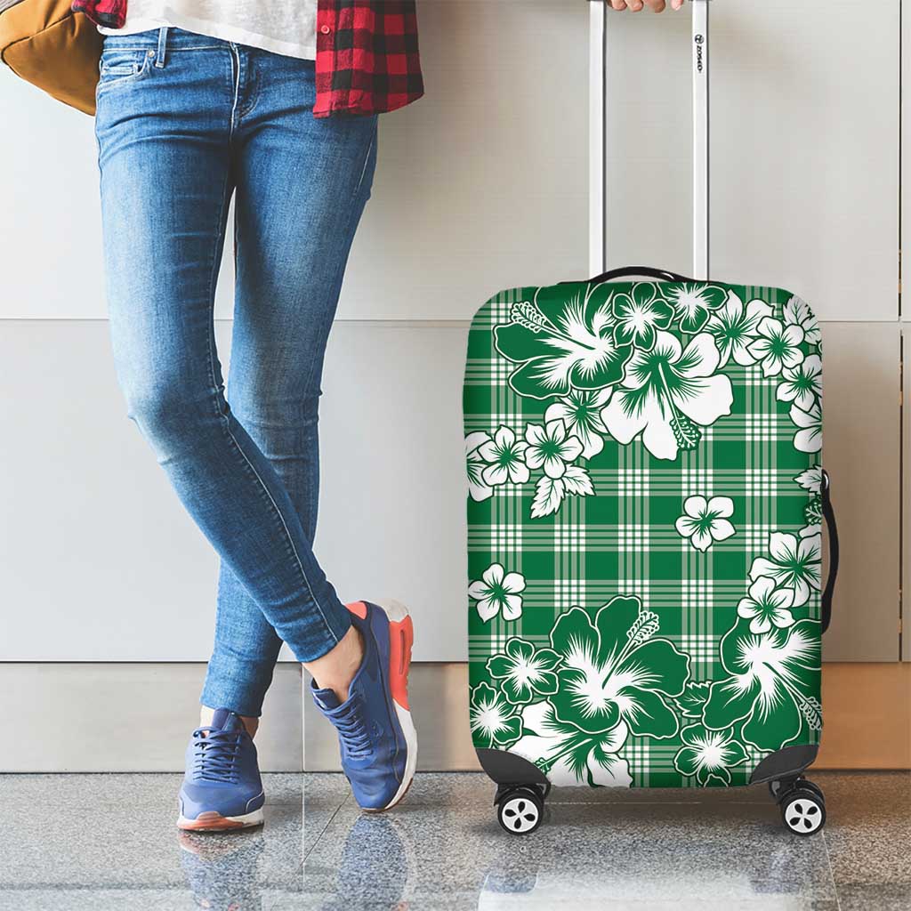 Hibiscus Pakala Emerald Green Luggage Cover Tropical Floral Stylized LT01 - Polynesian Pride
