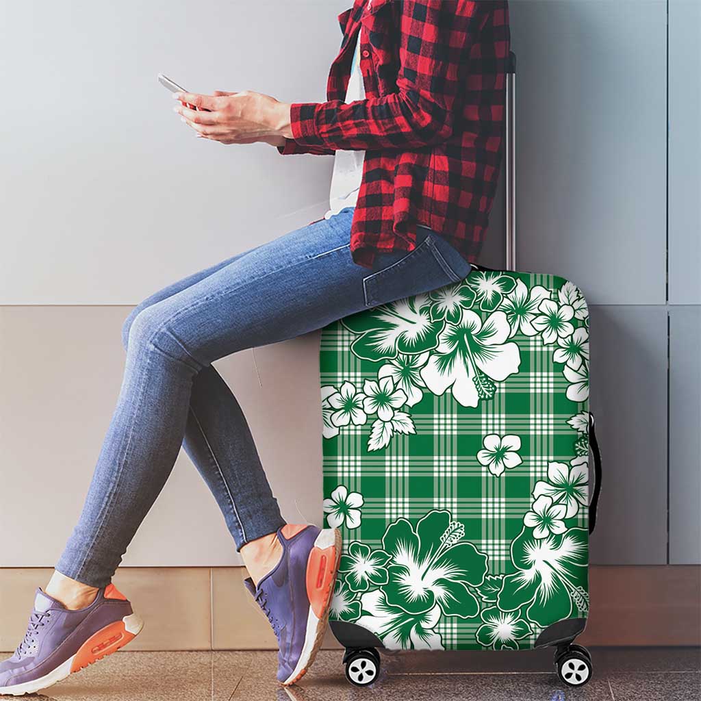 Hibiscus Pakala Emerald Green Luggage Cover Tropical Floral Stylized LT01 - Polynesian Pride