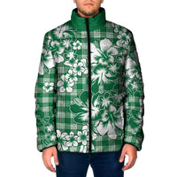 Hibiscus Pakala Emerald Green Padded Jacket Tropical Floral Stylized LT01 Men Green - Polynesian Pride
