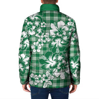 Hibiscus Pakala Emerald Green Padded Jacket Tropical Floral Stylized LT01 - Polynesian Pride