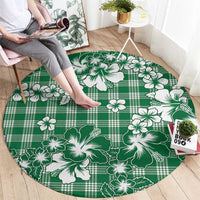 Hibiscus Pakala Emerald Green Round Carpet Tropical Floral Stylized LT01 - Polynesian Pride
