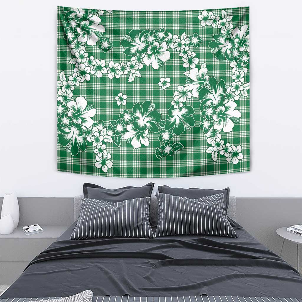 Hibiscus Pakala Emerald Green Tapestry Tropical Floral Stylized LT01 - Polynesian Pride