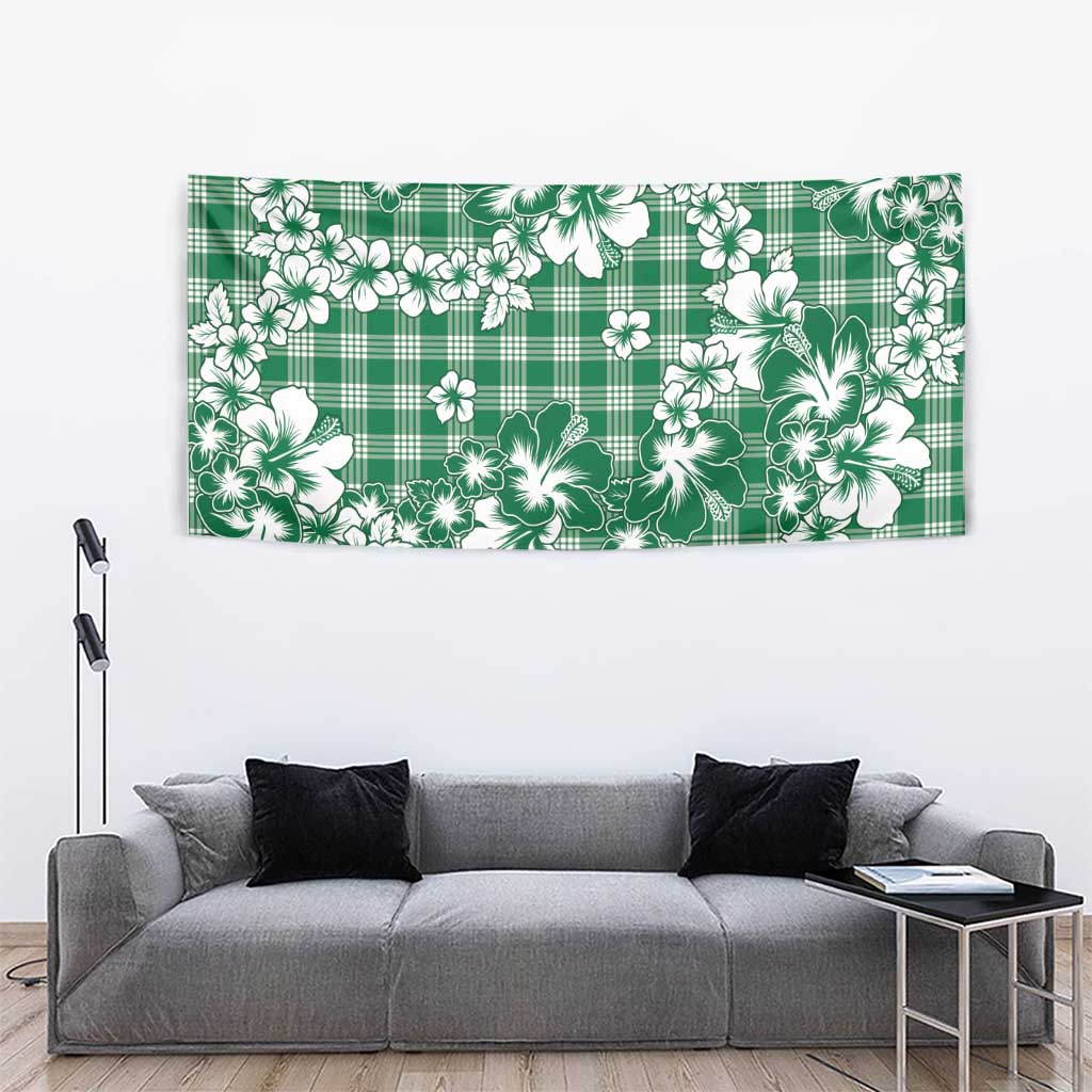 Hibiscus Pakala Emerald Green Tapestry Tropical Floral Stylized LT01 - Polynesian Pride