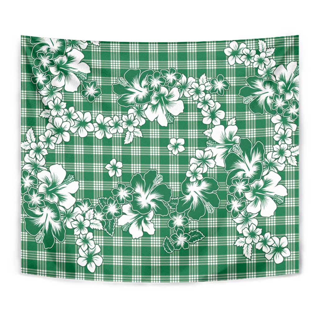 Hibiscus Pakala Emerald Green Tapestry Tropical Floral Stylized LT01 - Polynesian Pride