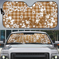 Hibiscus Pakala Bronze Brown Auto Sun Shade Tropical Floral Stylized LT01 Brown - Polynesian Pride