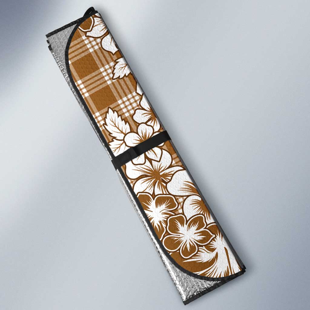 Hibiscus Pakala Bronze Brown Auto Sun Shade Tropical Floral Stylized LT01 - Polynesian Pride