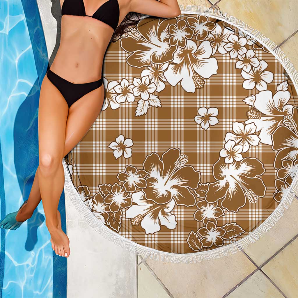 Hibiscus Pakala Bronze Brown Beach Blanket Tropical Floral Stylized LT01 - Polynesian Pride