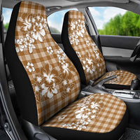 Hibiscus Pakala Bronze Brown Car Seat Cover Tropical Floral Stylized LT01 - Polynesian Pride