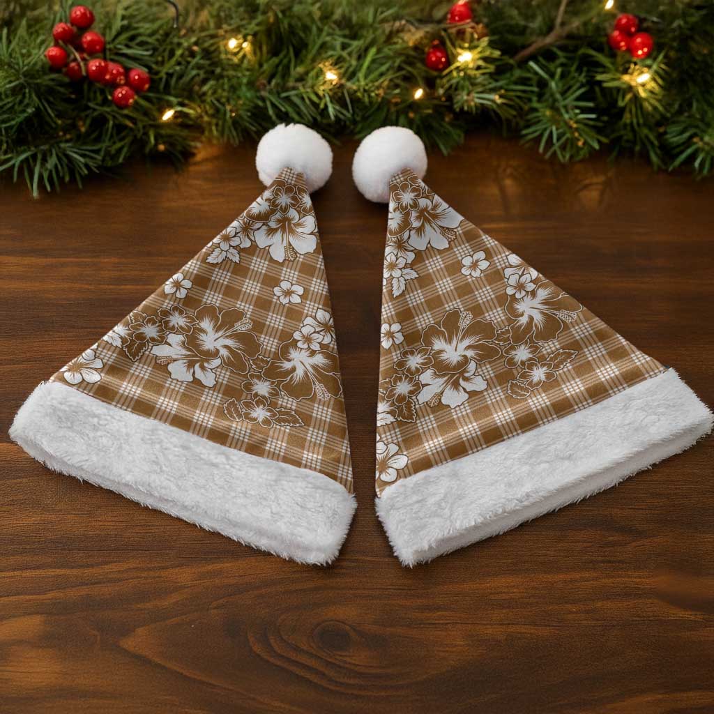 Hibiscus Pakala Bronze Brown Christmas Santa Hat Tropical Floral Stylized LT01 - Polynesian Pride